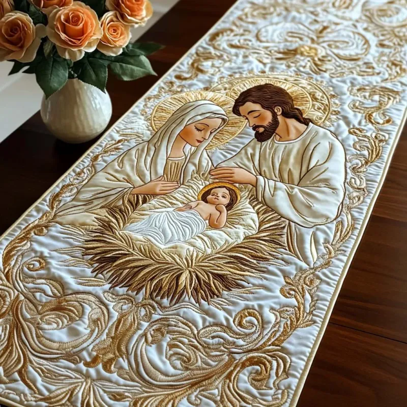 Heavenly Manger Star Quilt Table Runner