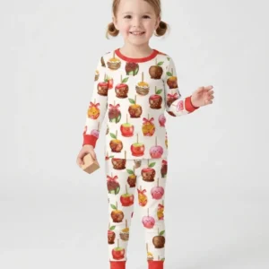 Fall Caramel Apple Bamboo Two Piece Long Sleeve Pajama Set