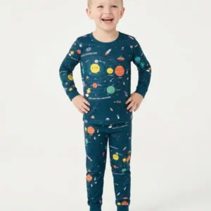 Solar System Explorers Bamboo Two Piece Long Sleeve Pajama Set