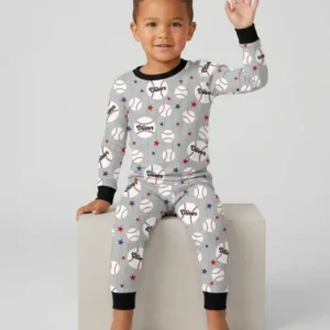 Custom Name Rookie of The Year Matching Bamboo Two Piece Long Sleeve Pajama Set
