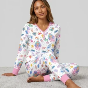 Personalized Cute Mermaid Bamboo Women Pajama Set