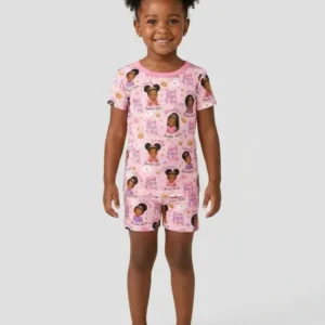 Black Princess God Says I Am Bamboo Two Piece Short Sleeve Shorts Pajama Set