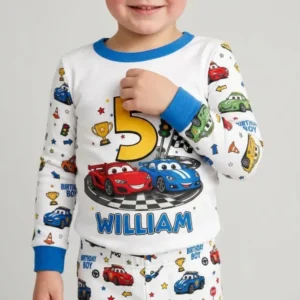 Birthday Racing Adventure Bamboo Two Piece Long Sleeve Pajama Set