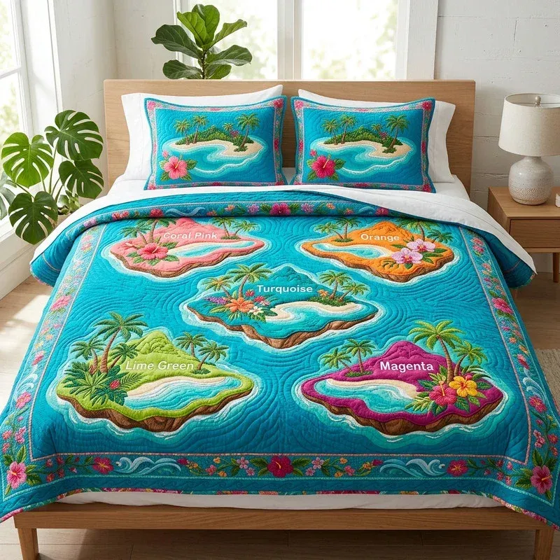 Label Island Tropical Bamboo Quilt Bedding Set