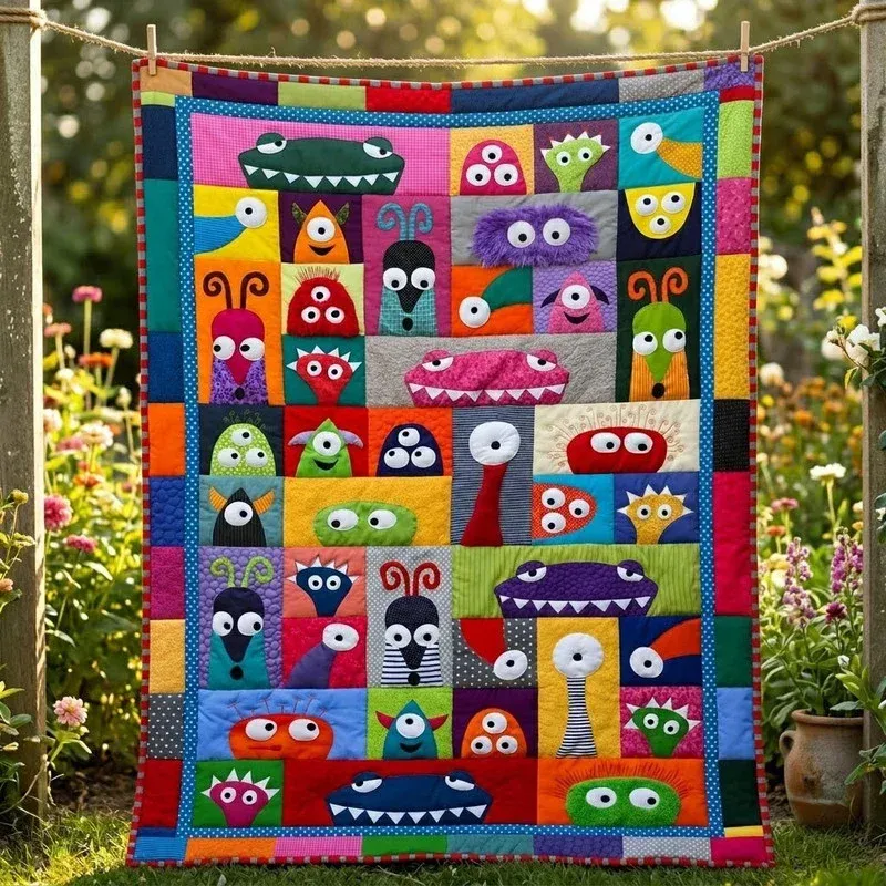 Little Monster Bamboo Quilt Blanket