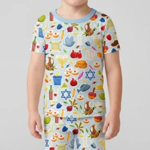 Shana Tovah Bamboo Two Piece Short Sleeve Shorts Pajama Set