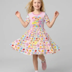 Just A Girl Who Loves Squishy Custom Name Bamboo Twirl Dress