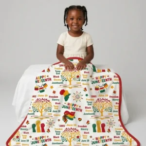 Happy Juneteenth Bamboo Blanket