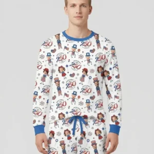 Custom Photo Smith Family Celebration Bamboo Men's Pajama Set