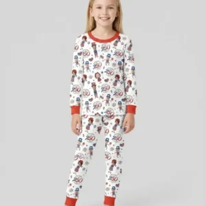 Custom Photo Smith Family Celebration Bamboo Two Piece Long Sleeve Pajama Set