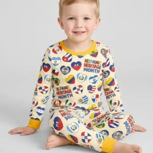 Country Flags Hispanic Heritage Month Bamboo Two Piece Long Sleeve Pajama Set