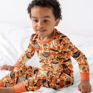 Vintage Halloween Carnival Bamboo Two Piece Long Sleeve Pajama Set