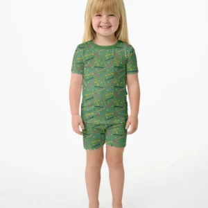Field Hockey Fun Bamboo Two Piece Short Sleeve Shorts Pajama Set