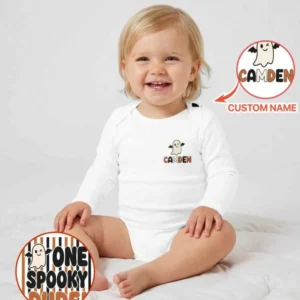 Personalized One Spooky Dude Bamboo Bodysuit