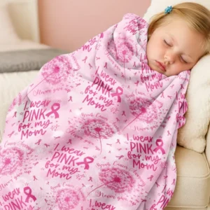 I Wear Pink For My Mom Bamboo Blanket