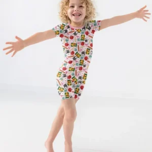 Little Learner Bamboo Two Piece Short Sleeve Shorts Pajama Set