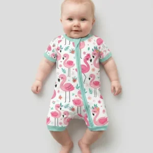 Hello Flamingo Bamboo Shorty Zippy