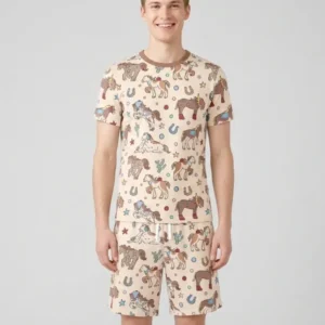 Lil' Buckaroo Bamboo Men Short Sleeve Short Pajama Set
