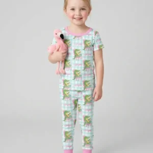 Custom Name Preppy Later Gator Bamboo Two Piece Short Sleeve Pajama Set