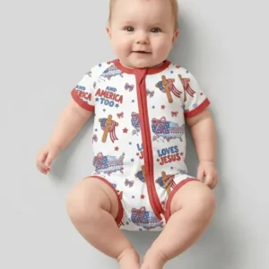 Loves Jesus And America Too Bamboo Shorty Zippy