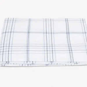 Matouk August Plaid Fitted Sheet in Color Navy