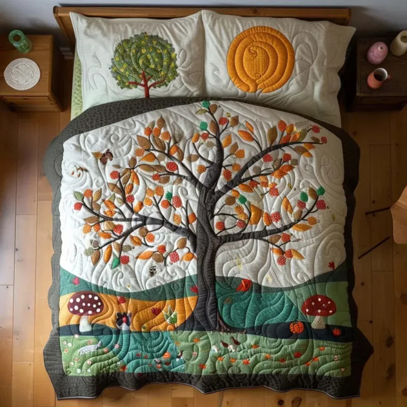 Mystic Tree Bamboo Quilt Bedding Set