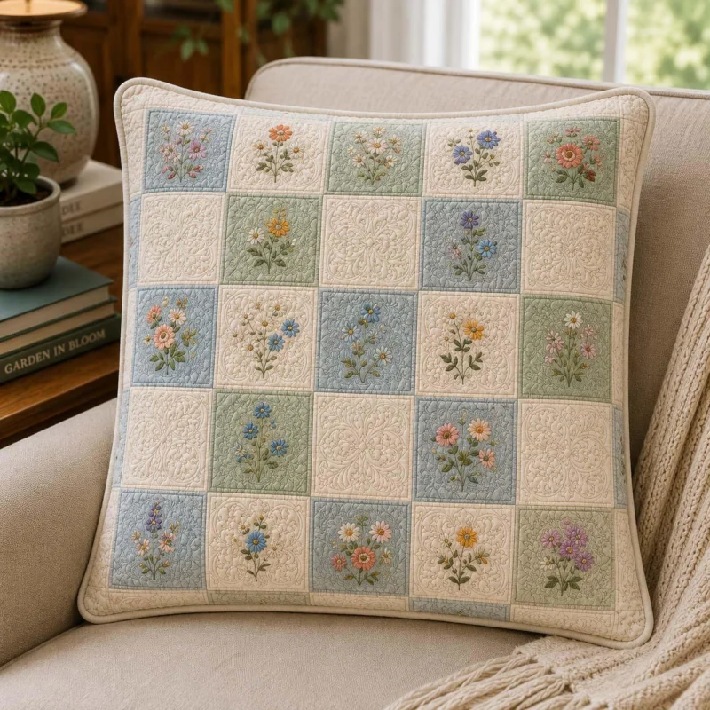 Nature Bouquet Bamboo Quilt Pillow Case