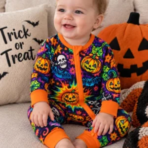 Neon Halloween Pumpkin Party Bamboo Convertible Zippy