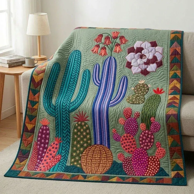 Olive Desert Sage Bamboo Quilt Blanket