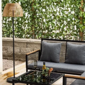 Outdoor-Stehlampe „Elan“ – wetterfeste Stehleuchte aus Bambus & Metall