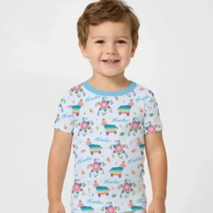 Custom Name Smash the Pinata Bamboo Two Piece Short Sleeve Pajama Set