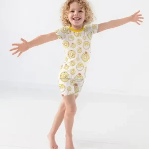 Easter Donuts Bamboo Two Piece Short Sleeve Shorts Pajama Set