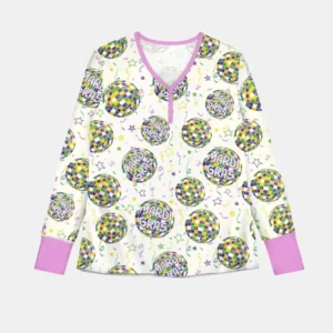 Mardi Gras Disco Ball Bamboo Women Pajama Set