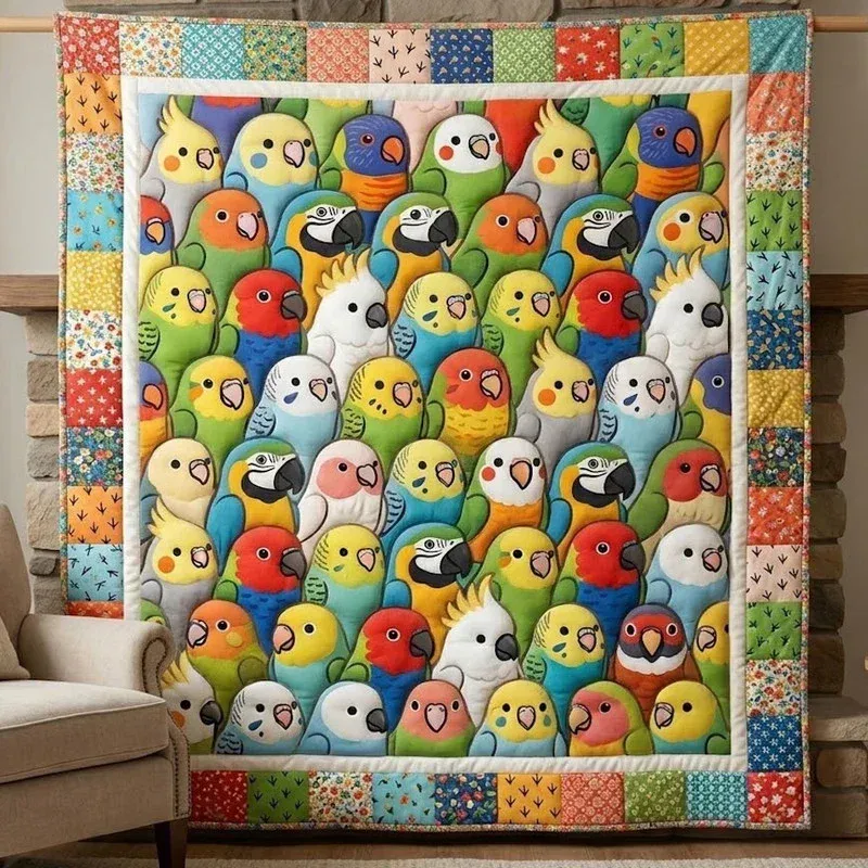 Parrot Party Bamboo Quilt Blanket
