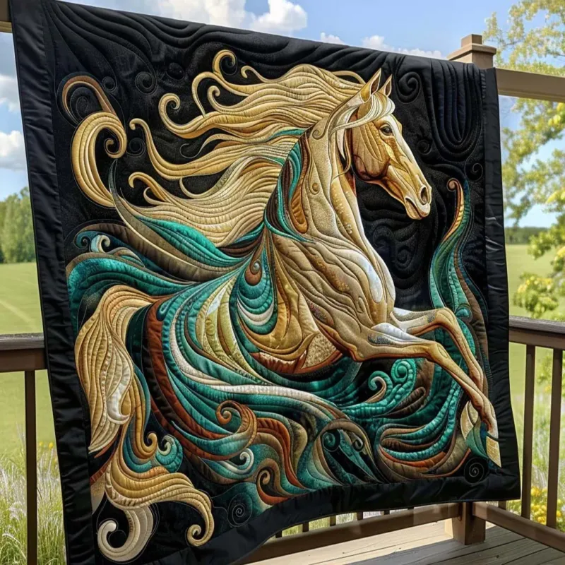 Running Horse Bamboo Quilt Blanket