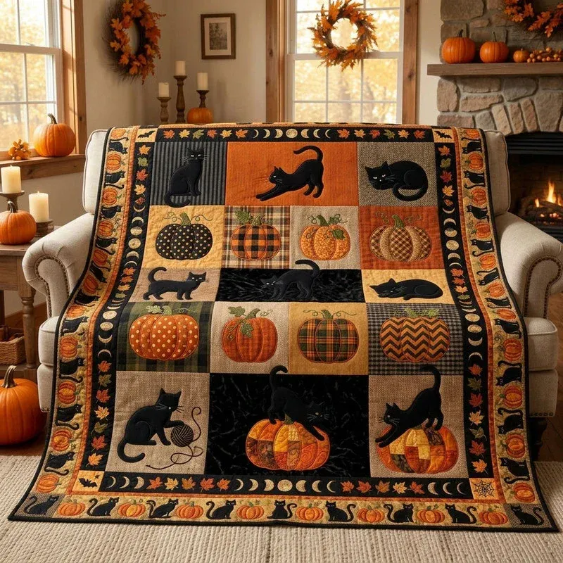 Rustic Autumn Spell Bamboo Quilt Blanket