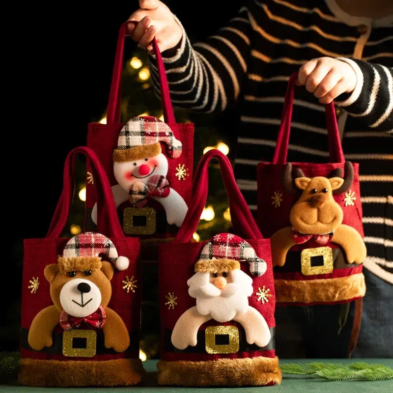 One Home Weihnachtstasche Motiv Beutel Christmastragetasche modern Stofftaschen Einkaufen