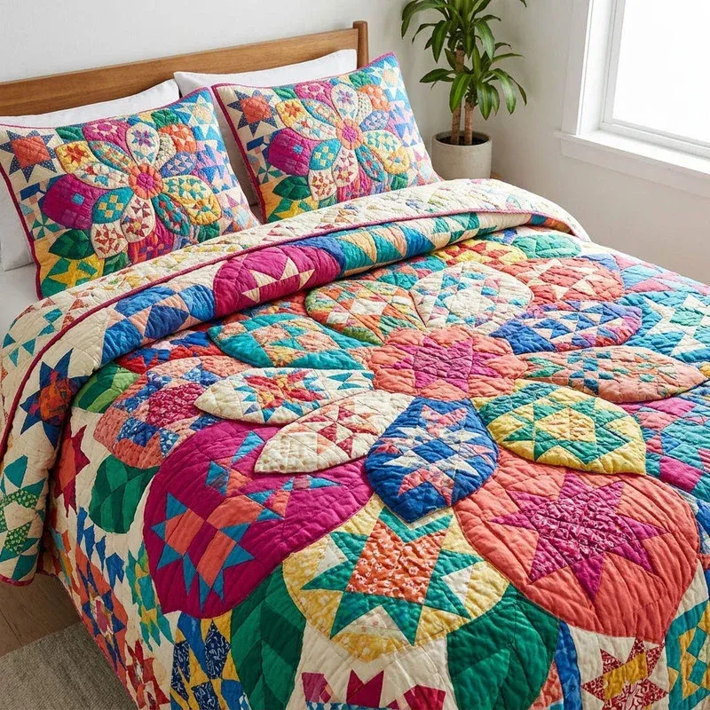 Scatter Garden Bamboo Quilt Bedding Set