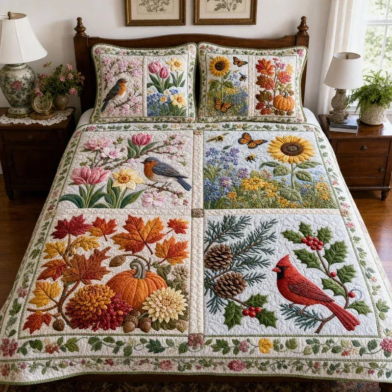 Seasons Nature Bamboo Quilt Bedding Set