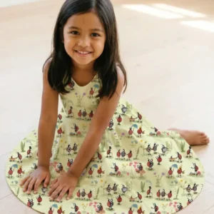 Whimsical Ladybug Garden Life Bamboo Twirl Dress