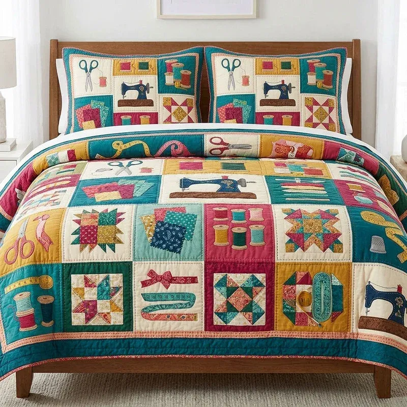Thread Box Bamboo Quilt Bedding Set