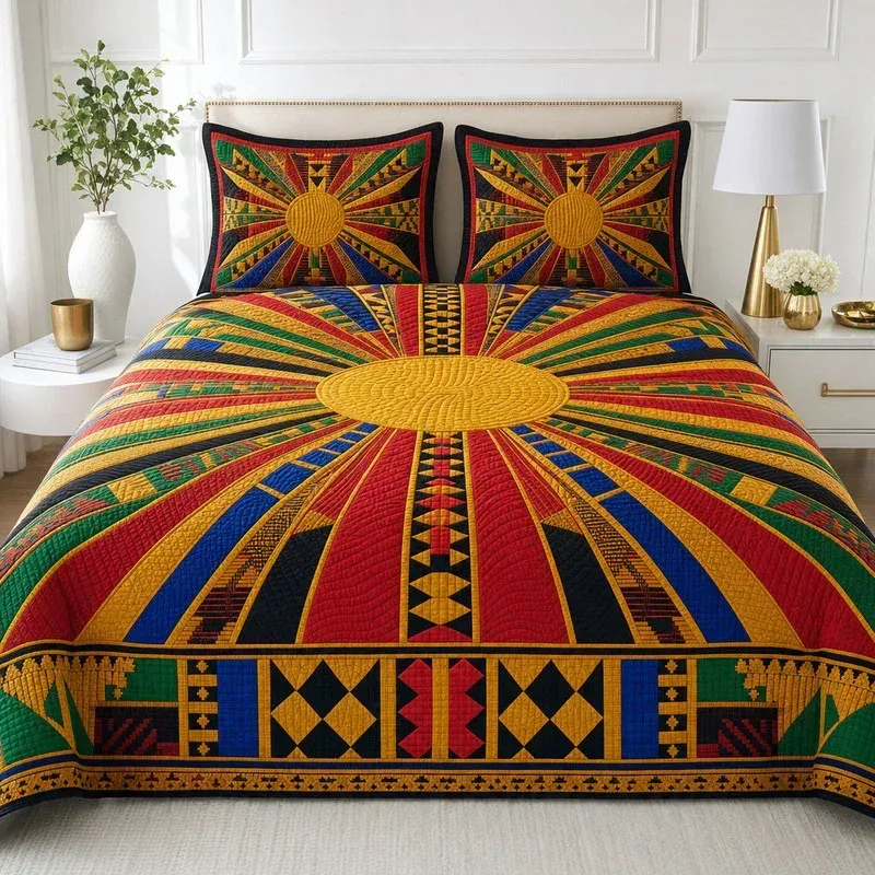 Vibrant Solstice Bamboo Quilt Bedding Set