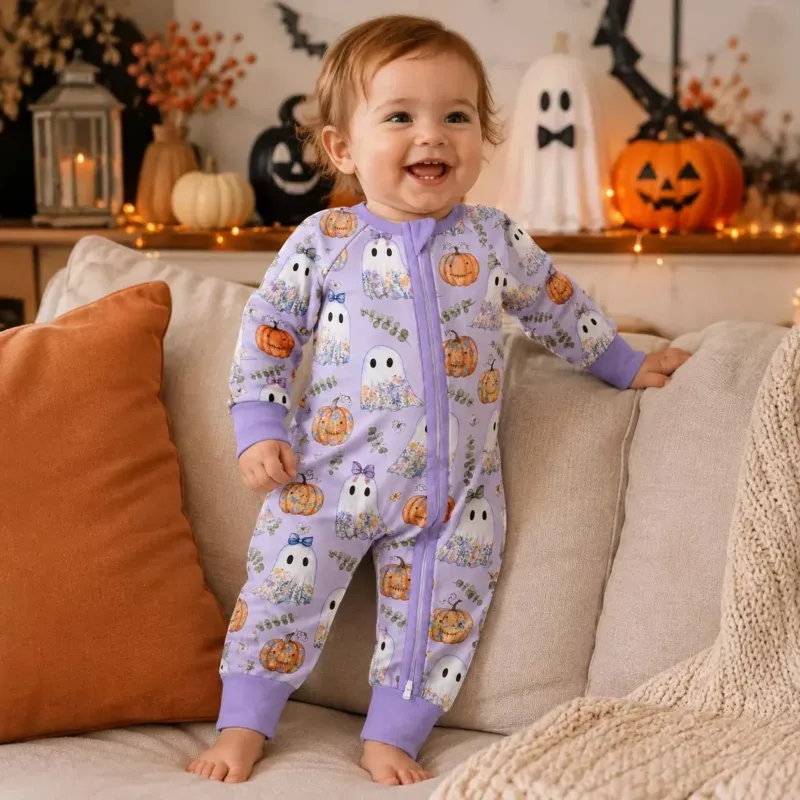 Watercolor Ghost Garden Bamboo Convertible Zippy