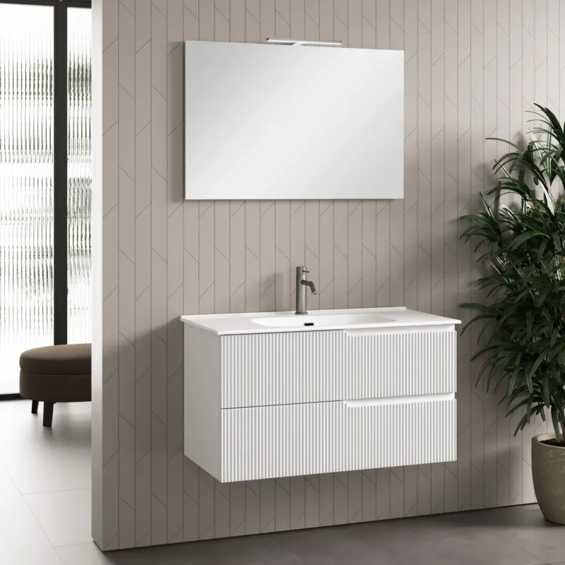 Composizione 4 pezzi ZIP bianco opaco 91cm