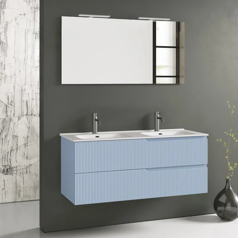 Composizione doppia vasca 5 pezzi ZIP azzurro tiffany