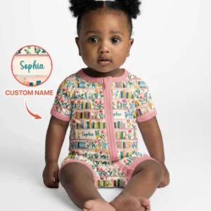 Personalized Book Lover Bamboo Shorty Zippy