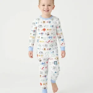 The Physics Alphabet Bamboo Two Piece Long Sleeve Pajama Set