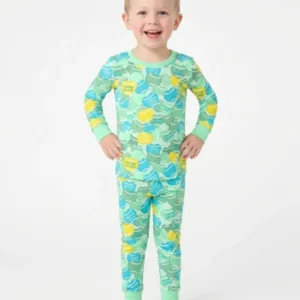 Tennis Candy Family Matching Bamboo Two Piece Long Sleeve Pajama Set