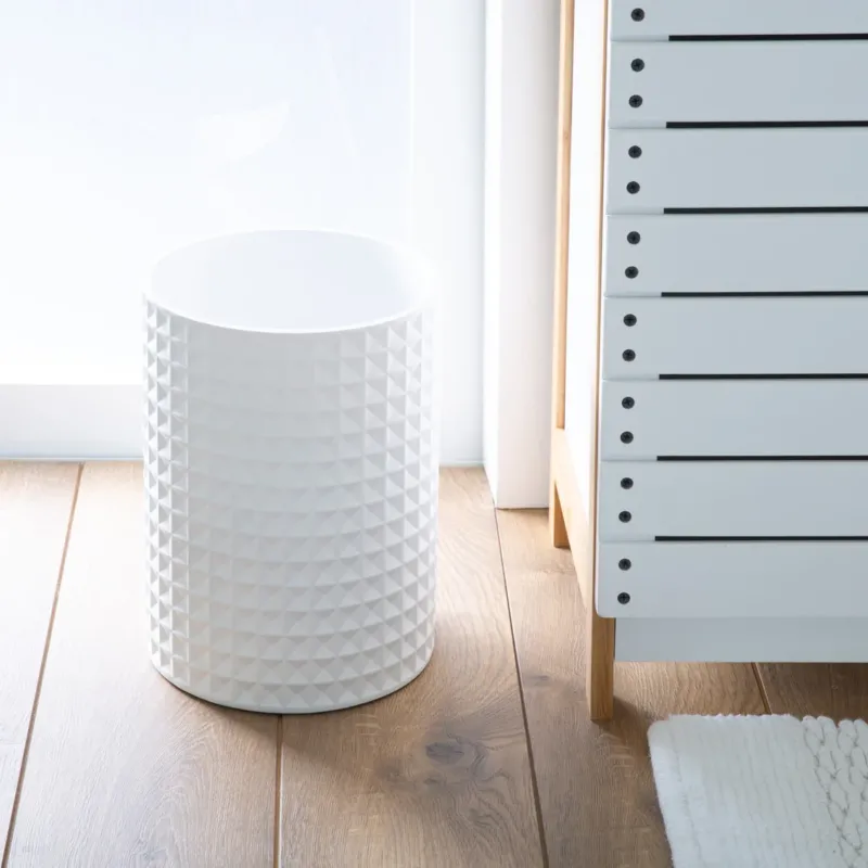 Braemar White Resin Waste Basket