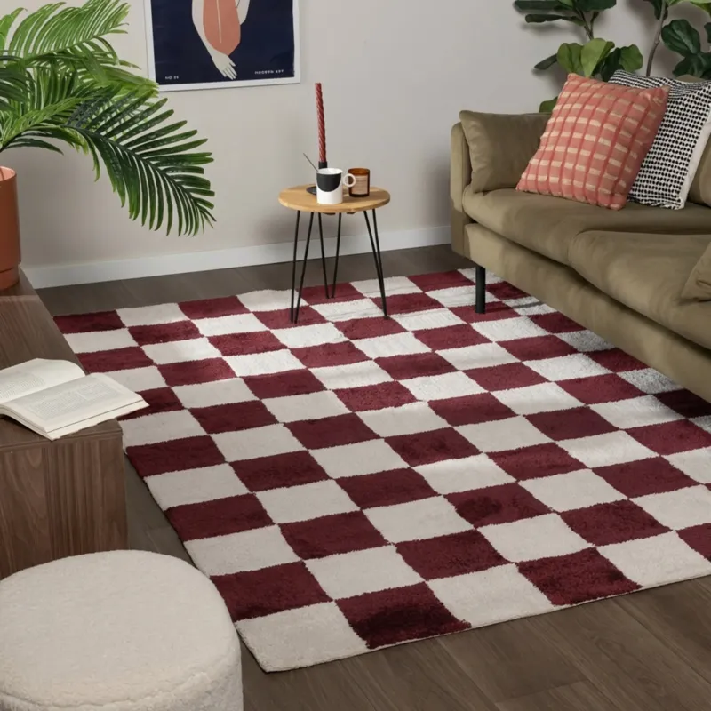 Checkerboard rug - Blox Red